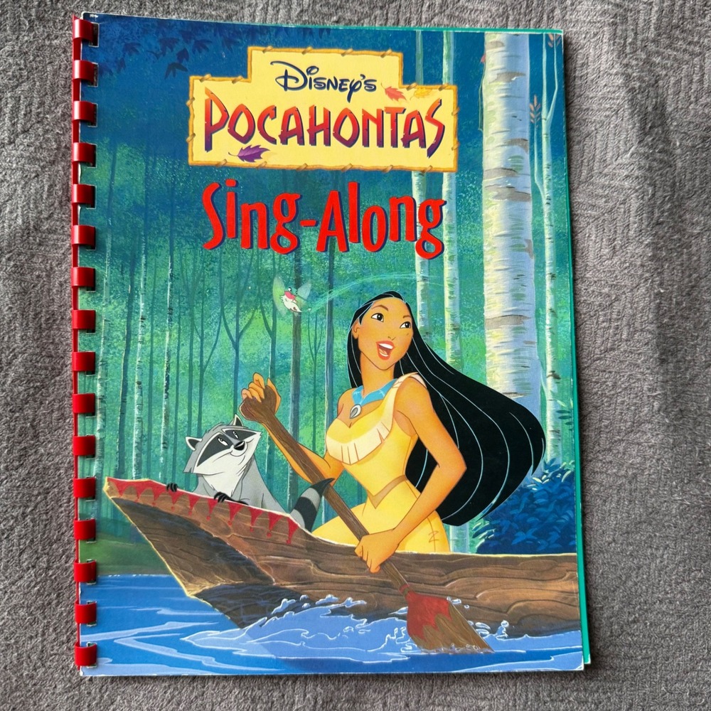 Vintage 1995 Disney Pocahontas Sing Along Songbook Spiral Bound Illustrated
